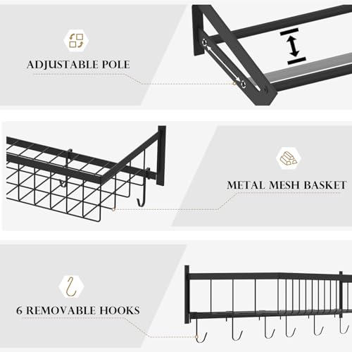 Wall Mount Ball Rack, Garage Sports Equipment Rack with 3 - Image 5