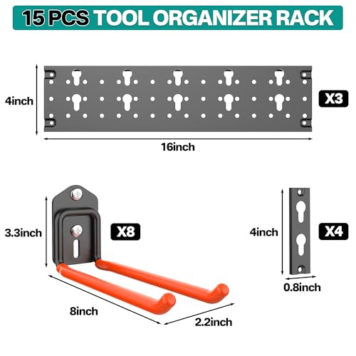 Garage Tool Storage Organizer, Wall Mount Garden Tool Rack - Image 4