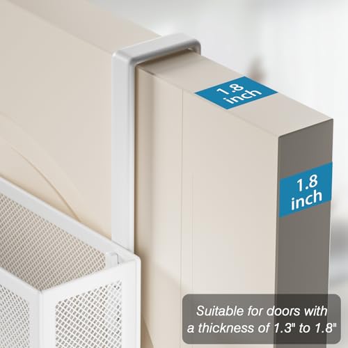 Over the Door Hooks Organizer,Door Hanger Fits Doors 1 3/4" White - Image 4