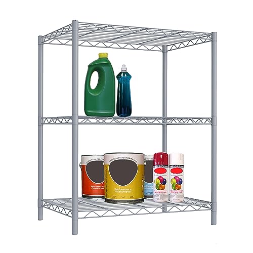Home Basics Wire Shelving Storage Unit (3 Tier, Grey) - Image 6