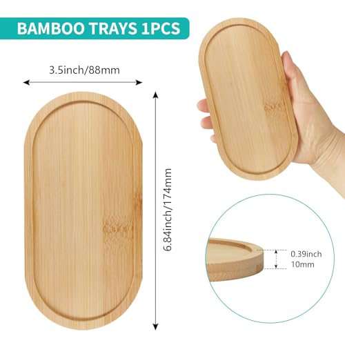 1Pc Bamboo soap Dispenser Tray, Bathroom Countertop Tray Kitchen - Image 3