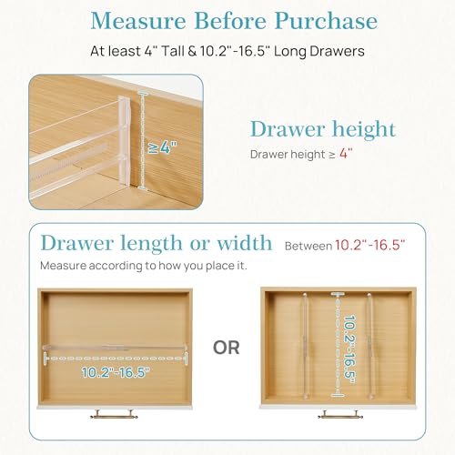Vtopmart 12 Pack Drawer Dividers for Clothes, 4" High 10.2"-16.5" - Image 4