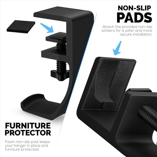 BRAINWAVZ Claw - Under Desk Headphone Hanger Stand, Screw - Image 4