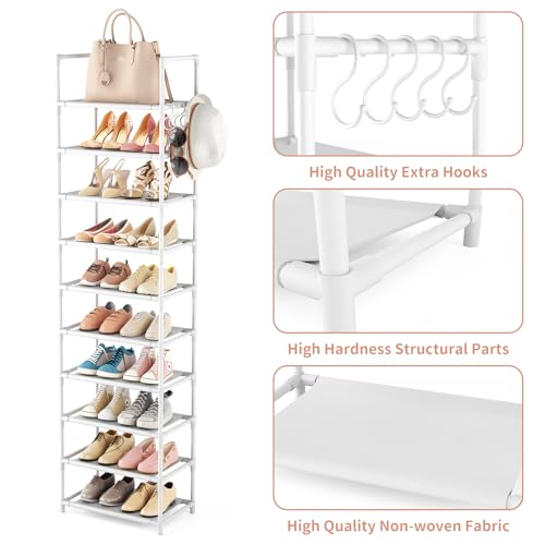 10 Tiers Tall Shoe Rack 20-25 Pairs Boots Organizer - Image 5
