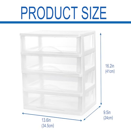 BYCY Plastic Stackable Storage 4 Drawers, White Bath | All Products - Image 4