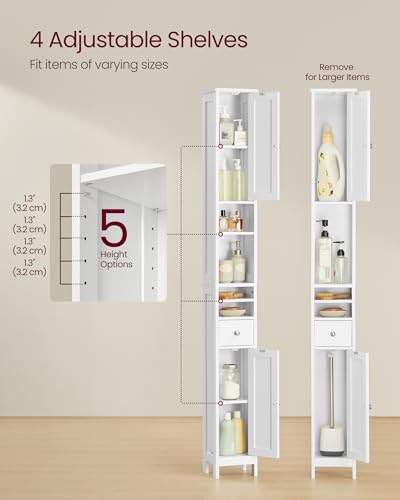 VASAGLE Tall Bathroom Cabinet, Slim Freestanding - Image 6