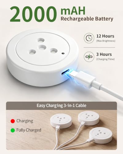 RGB Rechargeable Puck Lights with Remote, Magnetic Closet Shelf - Image 5