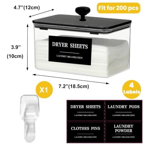 Dryer Sheet Holder Black Lid, Laundry Dryer Sheet | Laundry & Clothing - Image 4