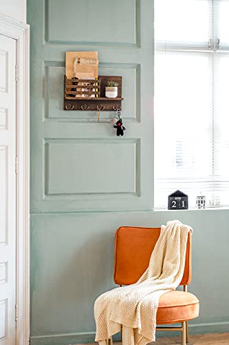 Key Mail Holder Wall Mounted Wooden Hanger with 4 Double - Image 3