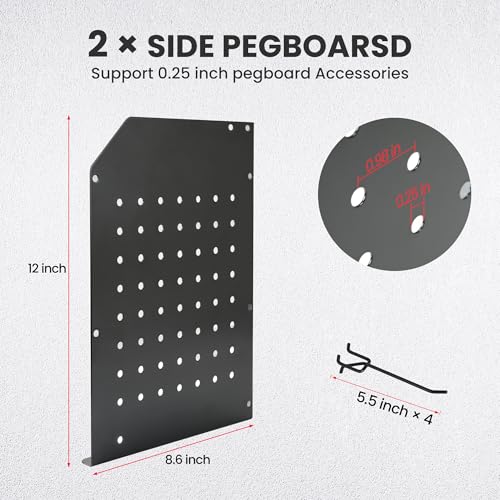 2-in-1 Power Tool Organizer Wall Mount, 3-Layer Tool Rack, Black - Image 3