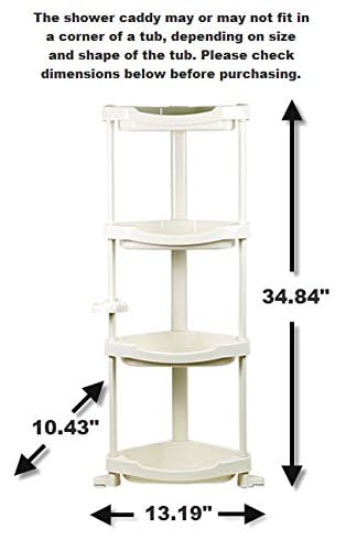 Corner Shower Caddy - 4 Shelf Shower Organizer Caddie with Movab. - Image 4