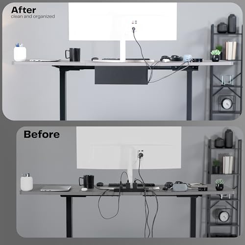 VIVO Black 17 in Under Desk Cable Management Tray, DESK-AC06-1C - Image 5
