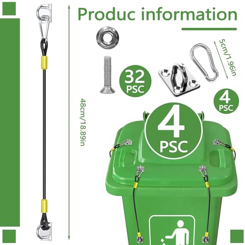 4 Pieces Bear Proof Trash Can Lid Lock with Accessories - Image 3