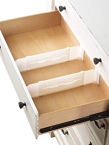 Whitmor Adjustable Organizers Drawer Dividers, Set of 2, White - Image 3