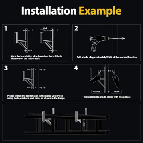 2 Rack Heavy Duty Side Mount Trailer Ladder Rack | Garage Storage - Image 7