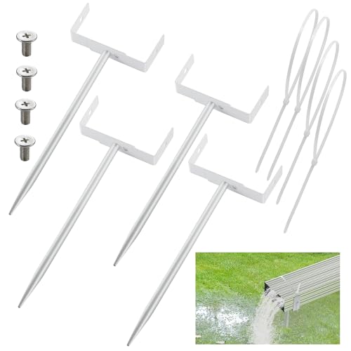 12 inch Rainwater Downspout Bracket with Strap, White,4Pcs - Image 2