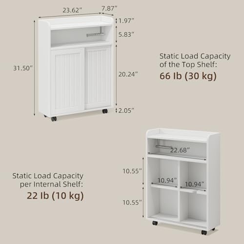 Slim Bathroom Storage Cabinet, Slim Floor Cabinet - Image 4