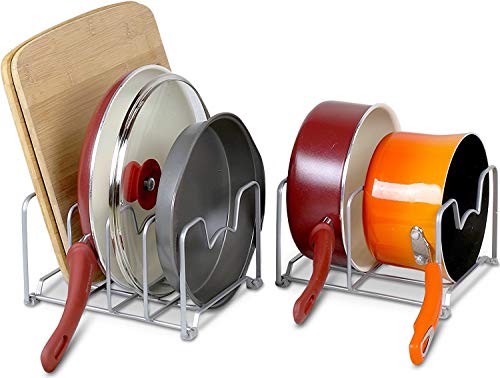 Simple Houseware 2-Pack Kitchen Pan Pot Lid Organizer Rack - Image 2