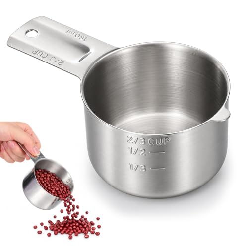 2/3 Cup Measuring Cup, 160 ml Stainless Steel Measuring Cups - Image 2
