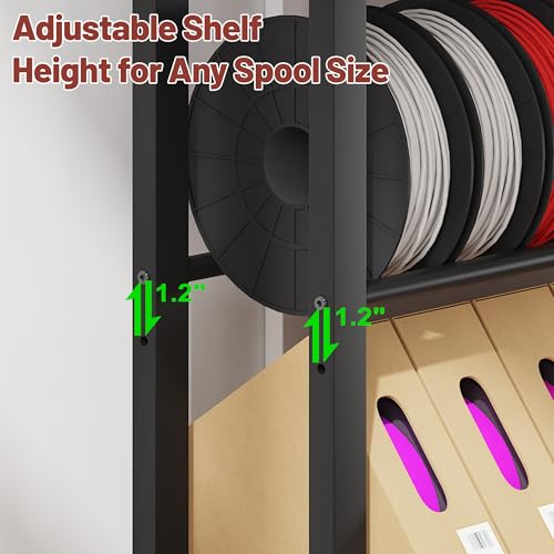 3D Printer Filament Storage Rack with Wheels, 5-Tier - Image 6
