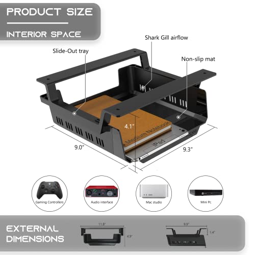 YaGee Under Desk Shelf, 2 Pack - Image 3