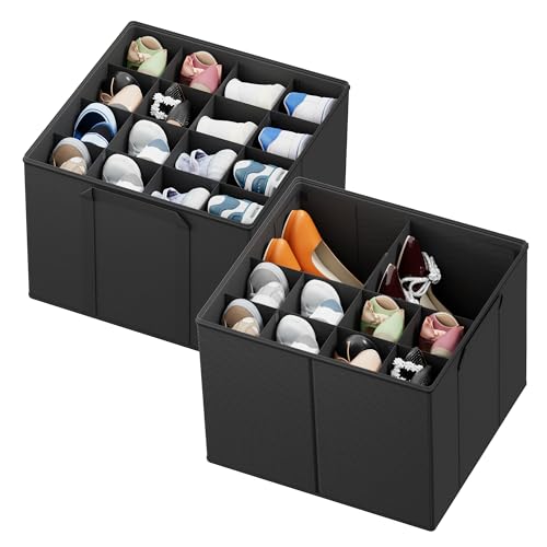 SpaceAid Shoe Organizer for Closet, 2 Pack Foldable Shoe Storage - Image 2