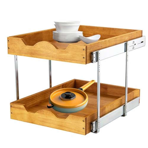 DINDON 2 Tier Pull Out Cabinet Organizer (14" W x 18 | Pull Out Organi - Image 2