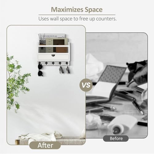 Nekon Key and Mail Holder for Wall, Key Organizer with Drawer - Image 5