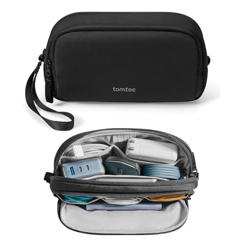 tomtoc Electronic Organizer Travel Case, Dual Compartment Tech - Image 2