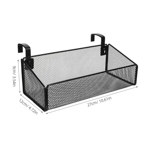 Bedside Hanging Storage Basket, Metal Bunk Bed Caddy with Hooks - Image 3