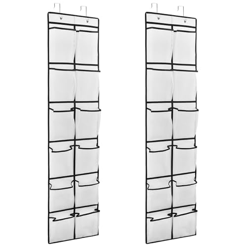 GOMAJI 2PK 12 Large Pockets Over Door Hanging Shoe Organizer - Image 2