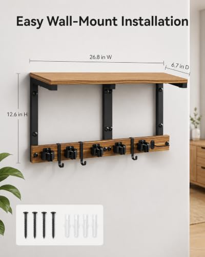Broom and Mop Holder Wall Mount, 27" Large Organizer - Image 4