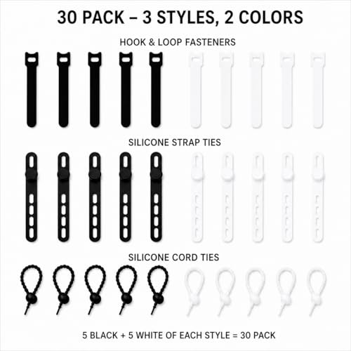 Cable Organizer Variety Pack – 30 Reusable Cord Ties - Image 8