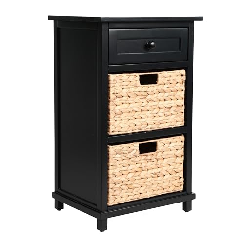 happimess Malibu 26" Acacia Wood Storage Nightstand with Drawer - Image 2