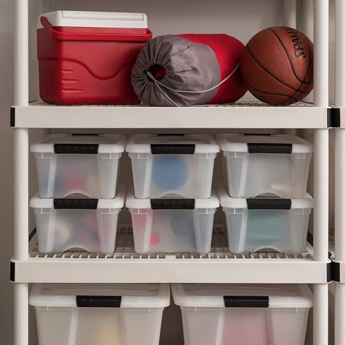IRIS USA 6-Pack 13 Quart Storage Bins with Lids, Pearl - Image 6