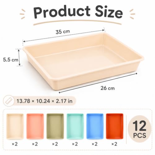 Defresit 12 Pcs Letter Size Flat Storage Paper Trays - Image 3