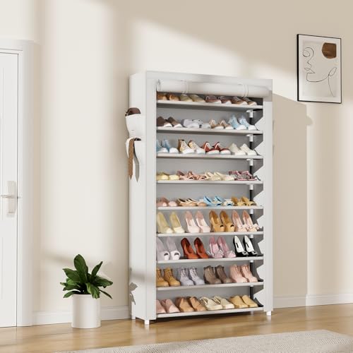 LANTEFUL Shoe Rack with Covers 10 Tier Tall Shoe Rack Organizer - Image 3