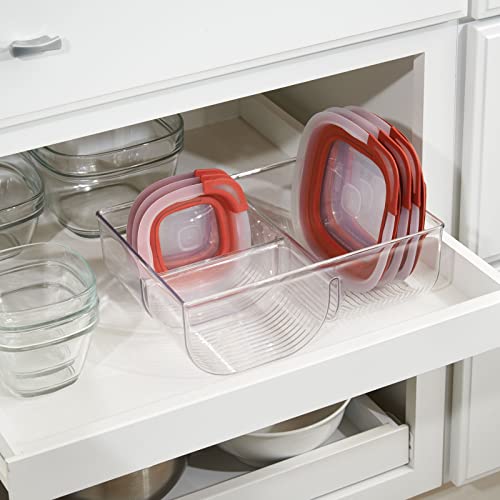 mDesign Food Storage Container Lid Holder, 3-Compartment Plastic - Image 6