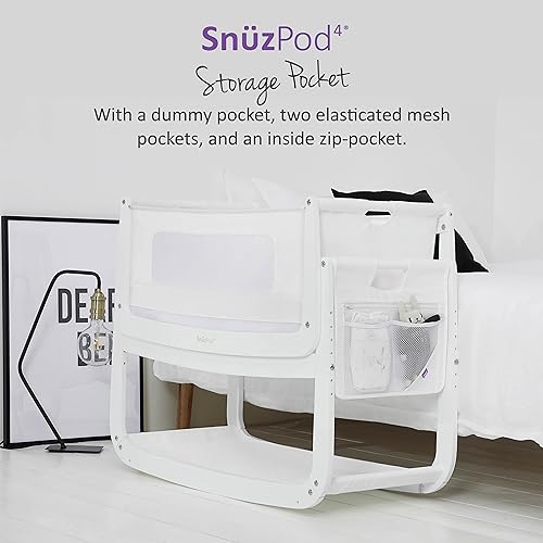 Snuz SnuzPod Hanging Diaper Caddy and Bedside Organizer, White - Image 3