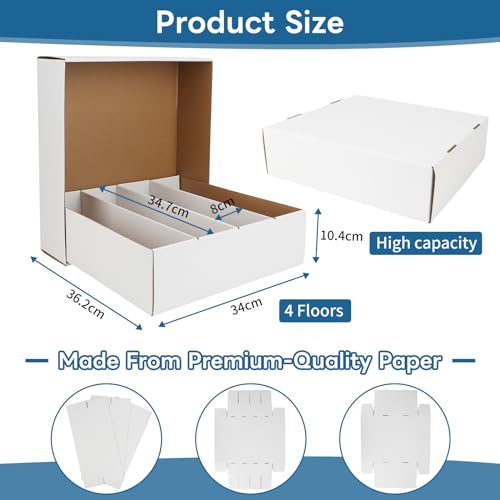 Trading Card Storage Box 3120 Count Collector Cards Box White - Image 3