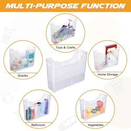 Beeveer 4pcs Plastic Freezer Organizer Bin with Wheel, 10 x 13.3 - Image 6