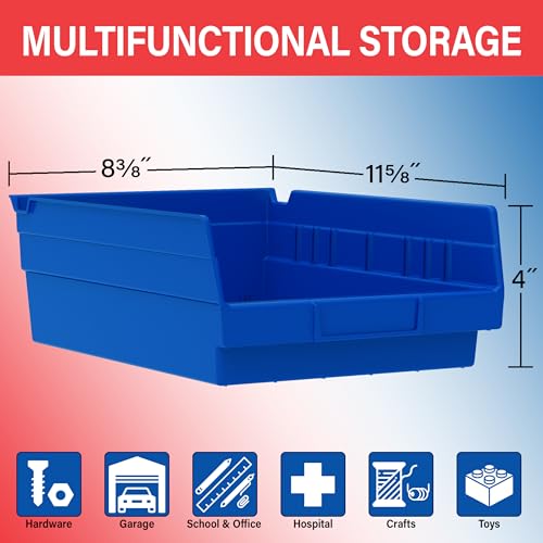 Akro-Mils 30150 Heavy Duty Plastic Shelf Bins, 12"x 8"x 4" - Image 3