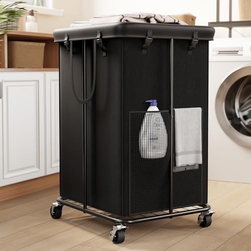 150L Large Laundry Hamper with Wheels, Rolling Laundry Basket - Image 2