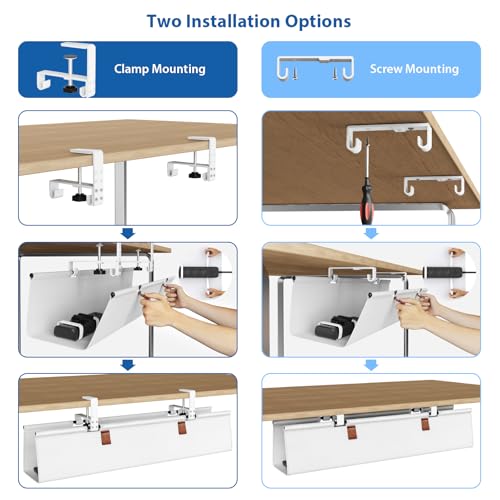 Zilink Under Desk Management Tray Desk Cable Organizer 30 inch - Image 3