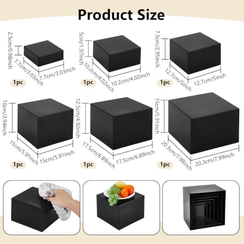 NBEADS 6 Pcs Acrylic Buffet Risers With Hollow Bottoms - Image 3