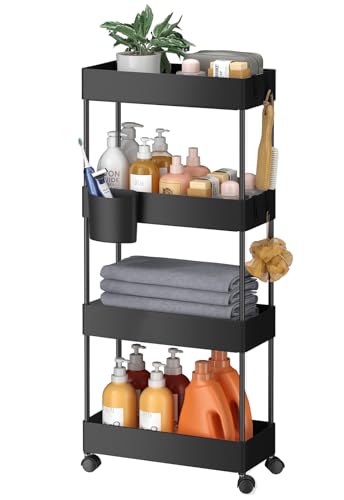 Pipishell 4 Tier Slim Storage Cart with Wheels, Laundry Cart - Image 2