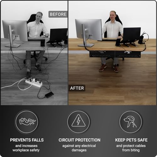 Under Desk Cable Management Tray no Drill – Wire Man | Cable Managemen - Image 6
