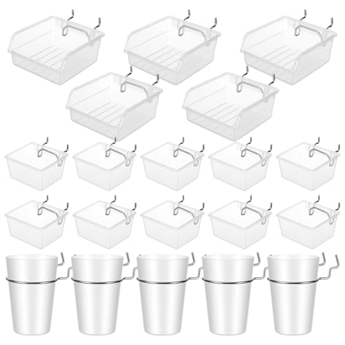 20 PCS Pegboard Bins and Cups with Hooks and Loops Peg - Image 2