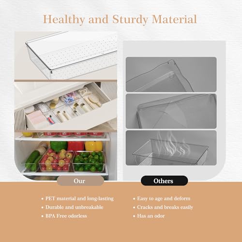 Criusia Drawer Organizer, 12 Pack Clear Plastic Kitchen Drawer - Image 6