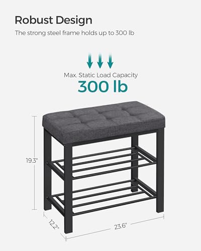 SONGMICS Shoe Bench, Storage Bench, Entryway Bench with Cushion - Image 4